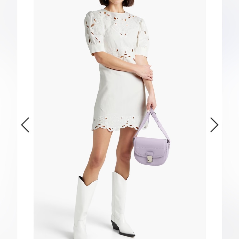 NWT Derek Lam 10 Crosby Everett Eyelet Puffed-Sleeve Mini Dress SIZE 0